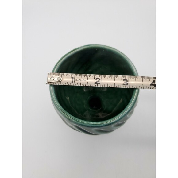 Hull USA Pottery F5 Blue Green Drip Glaze Swirl Goblet Planter Vintage - Picture 8 of 12